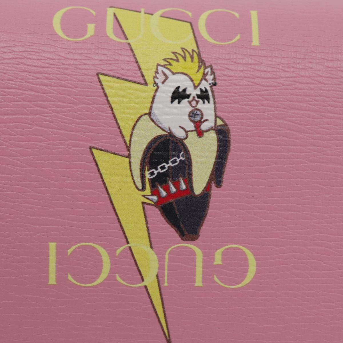 GUCCI Bananya Collaboration Compact Wallet Leather Pink 701009 2067 Auth 179774M
