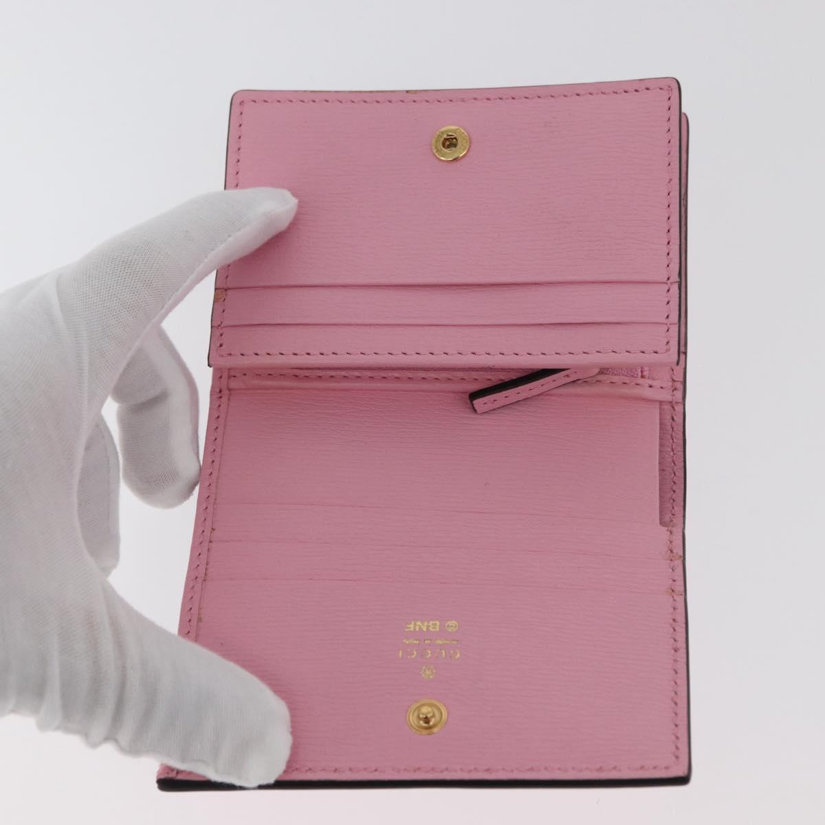 GUCCI Bananya Collaboration Compact Wallet Leather Pink 701009 2067 Auth 179774M