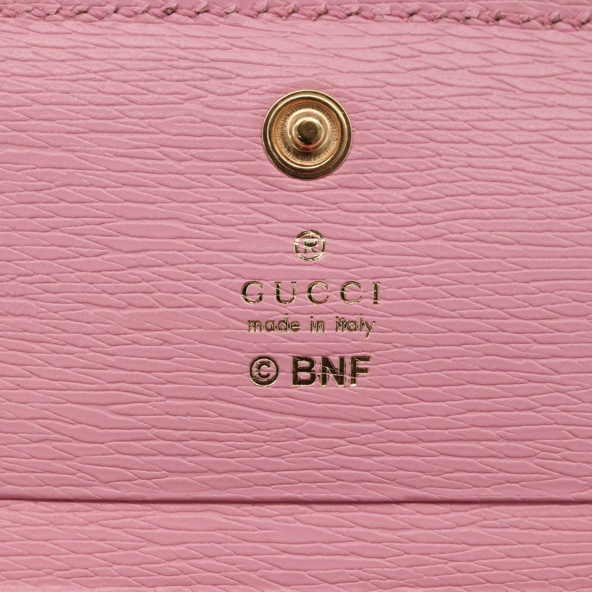 GUCCI Bananya Collaboration Compact Wallet Leather Pink 701009 2067 Auth 179774M