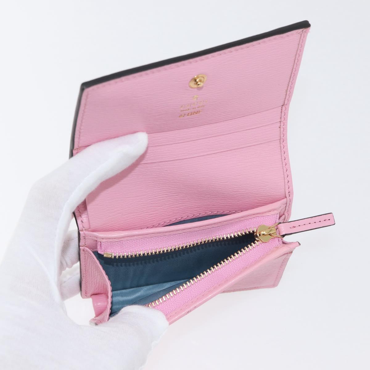 GUCCI Bananya Collaboration Compact Wallet Leather Pink 701009 2067 Auth 179774M