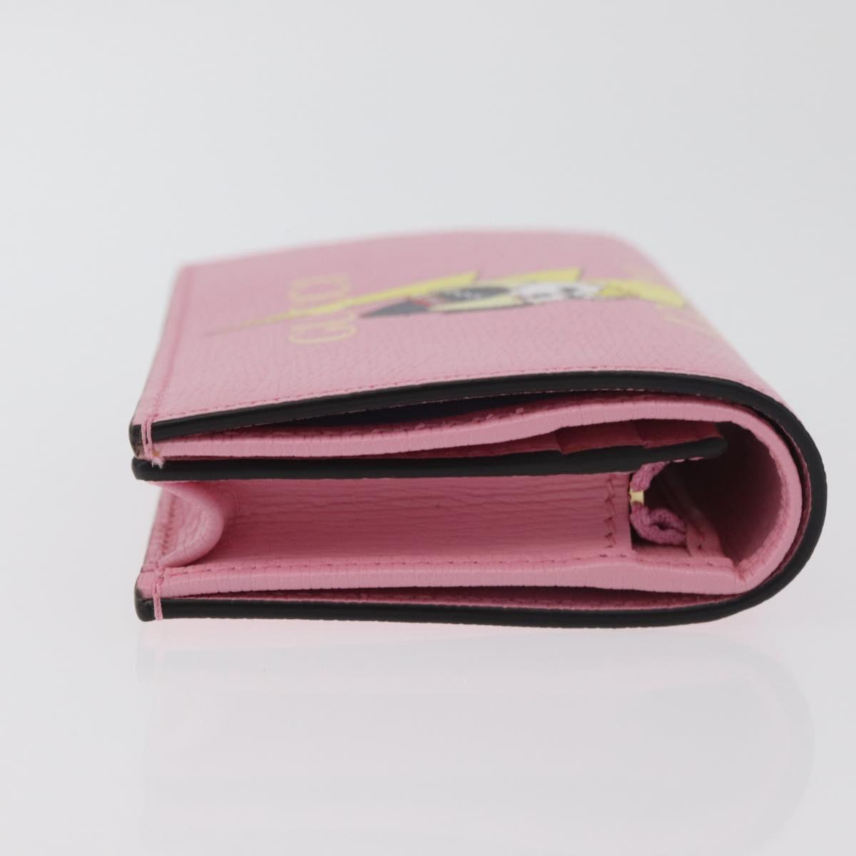 GUCCI Bananya Collaboration Compact Wallet Leather Pink 701009 2067 Auth 179774M