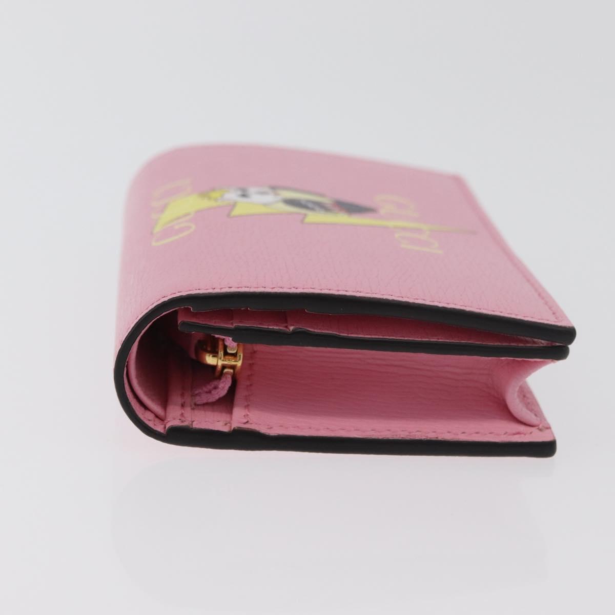 GUCCI Bananya Collaboration Compact Wallet Leather Pink 701009 2067 Auth 179774M