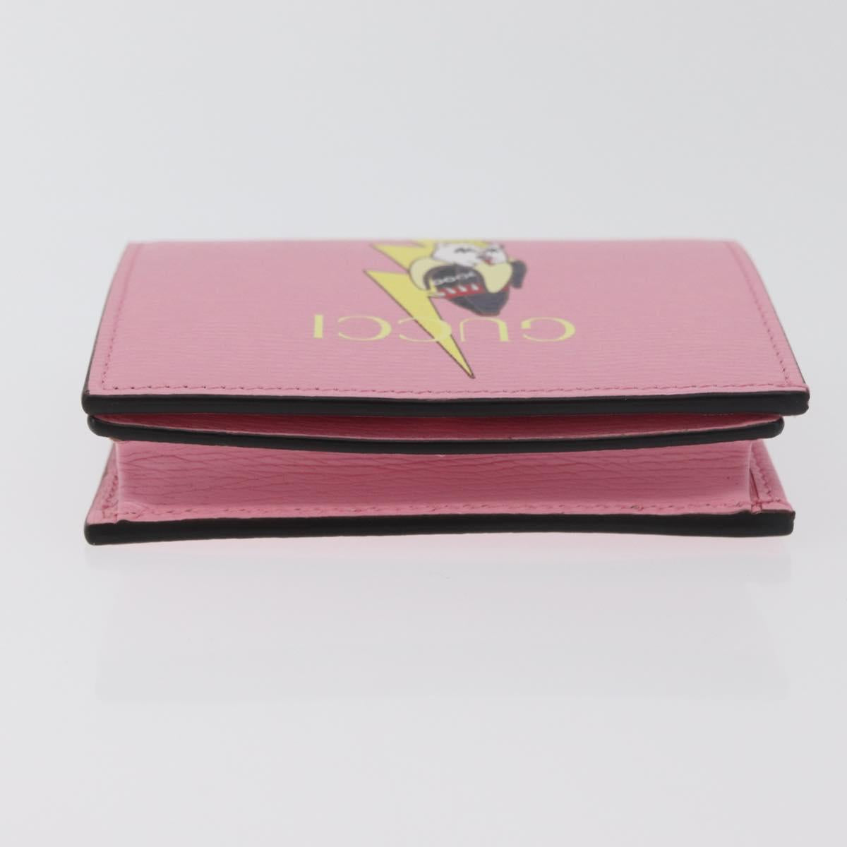 GUCCI Bananya Collaboration Compact Wallet Leather Pink 701009 2067 Auth 179774M