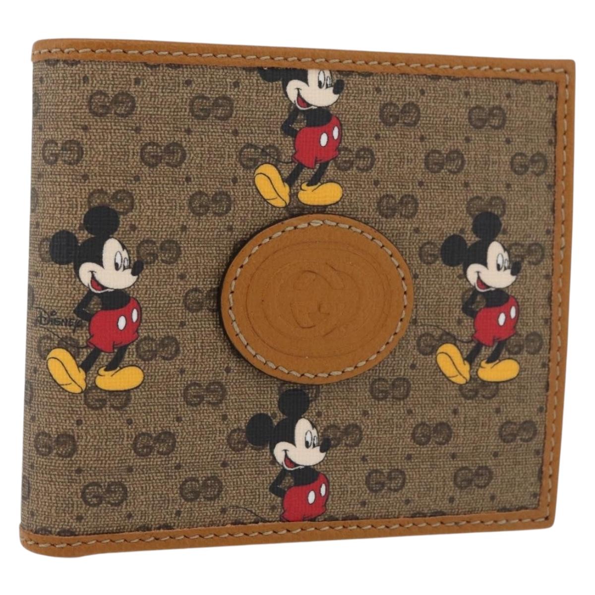 GUCCI Micro GG Supreme GUCCIxDisney Wallet PVC Beige 602549 Auth 179775SM