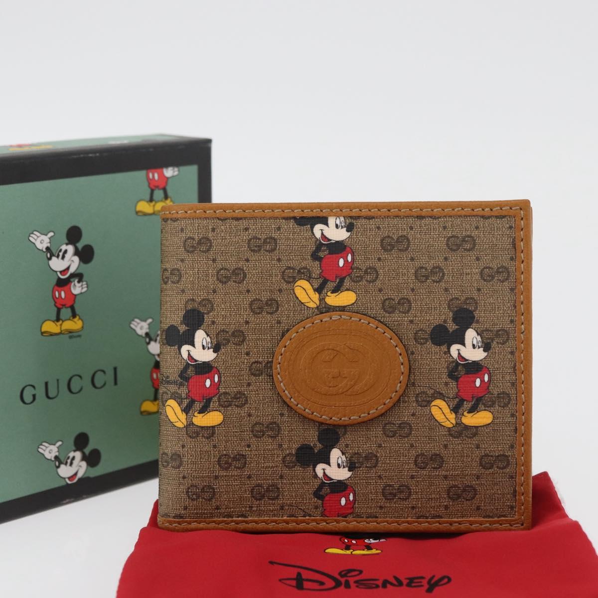 GUCCI Micro GG Supreme GUCCIxDisney Wallet PVC Beige 602549 Auth 179775SM