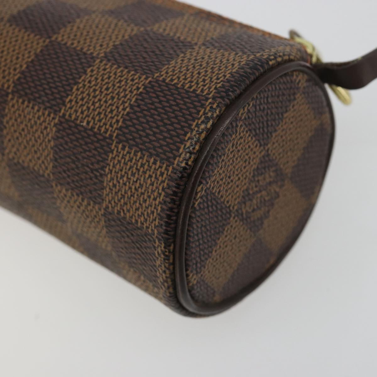 LOUIS VUITTON Damier Ebene Papillon Pouch LV Auth 179784