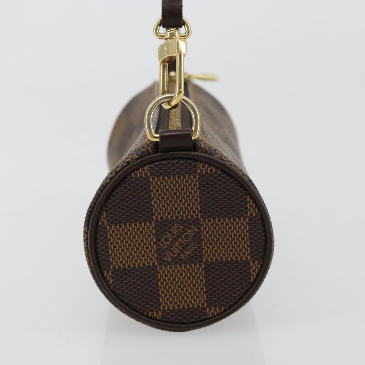 LOUIS VUITTON Damier Ebene Papillon Pouch LV Auth 179784