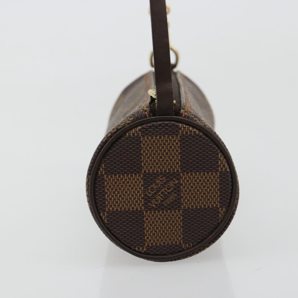LOUIS VUITTON Damier Ebene Papillon Pouch LV Auth 179784