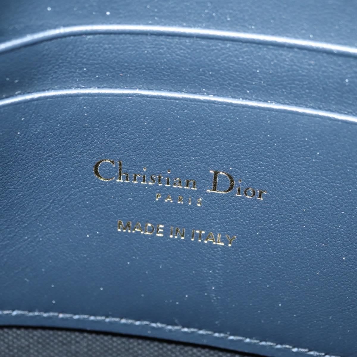 Christian Dior Trotter Canvas Saddle Shoulder Bag Navy Gold Auth 179798SAV