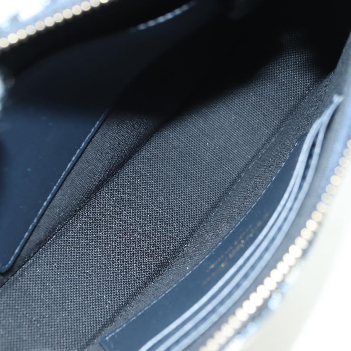 Christian Dior Trotter Canvas Saddle Shoulder Bag Navy Gold Auth 179798SAV