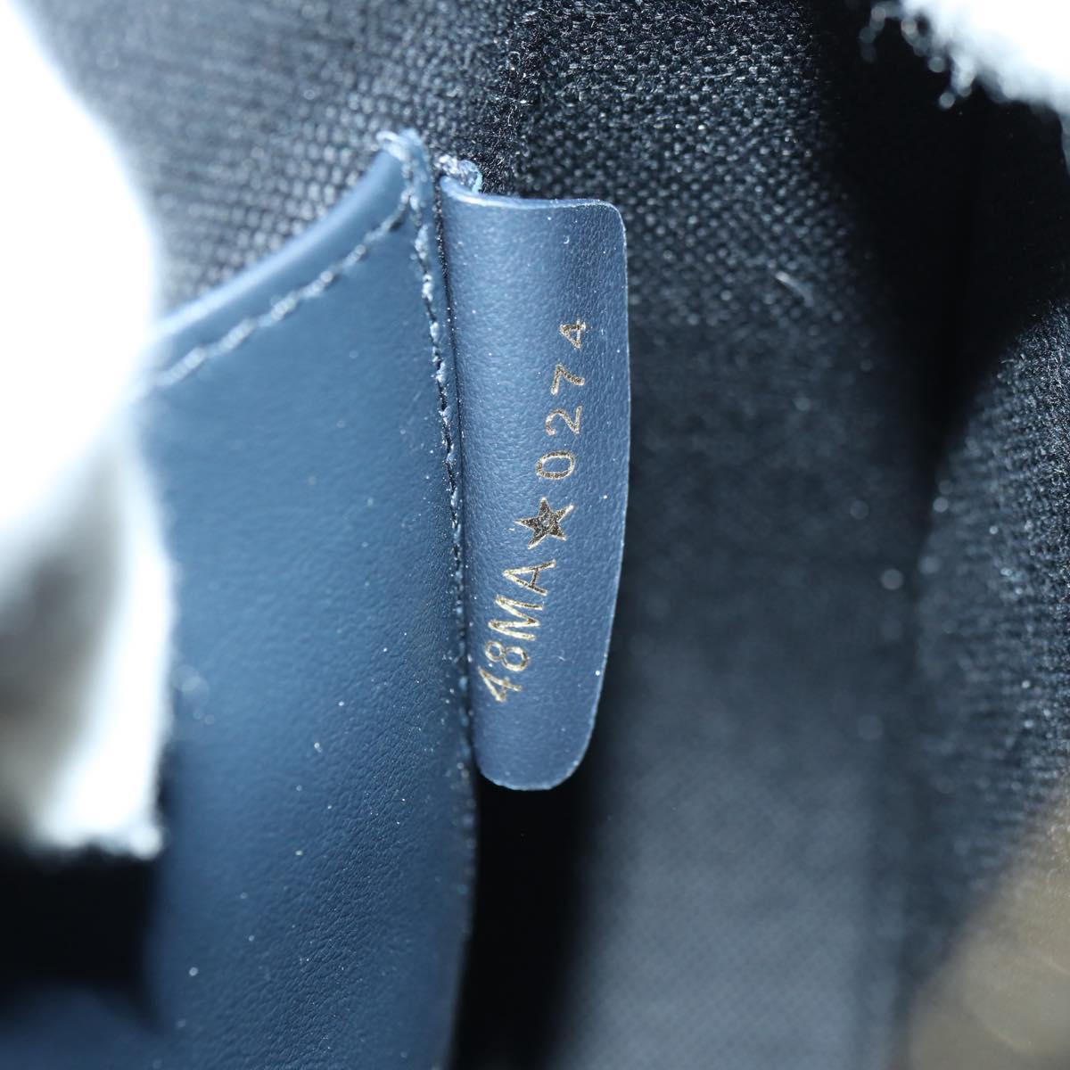 Christian Dior Trotter Canvas Saddle Shoulder Bag Navy Gold Auth 179798SAV