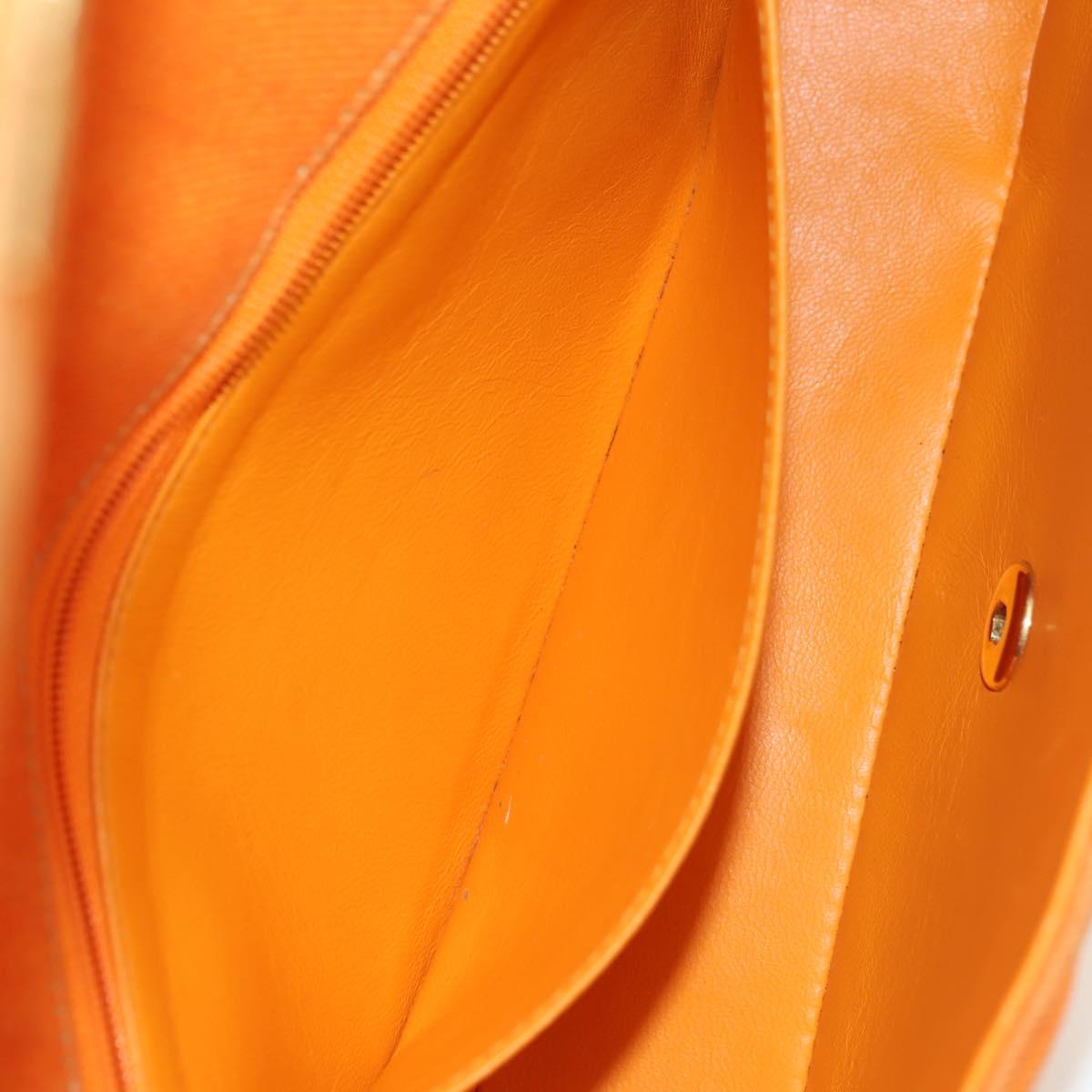 CHANEL Matelasse 25 Chain Shoulder Bag Corduroy Orange Gold CC Auth 179800V