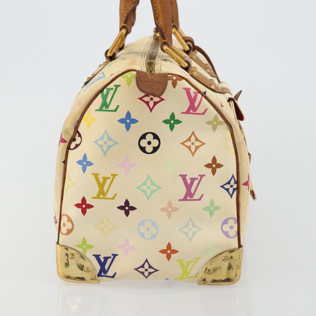 LOUIS VUITTON Monogram Multicolor Speedy 30 Bag White M92643 LV Auth 179817