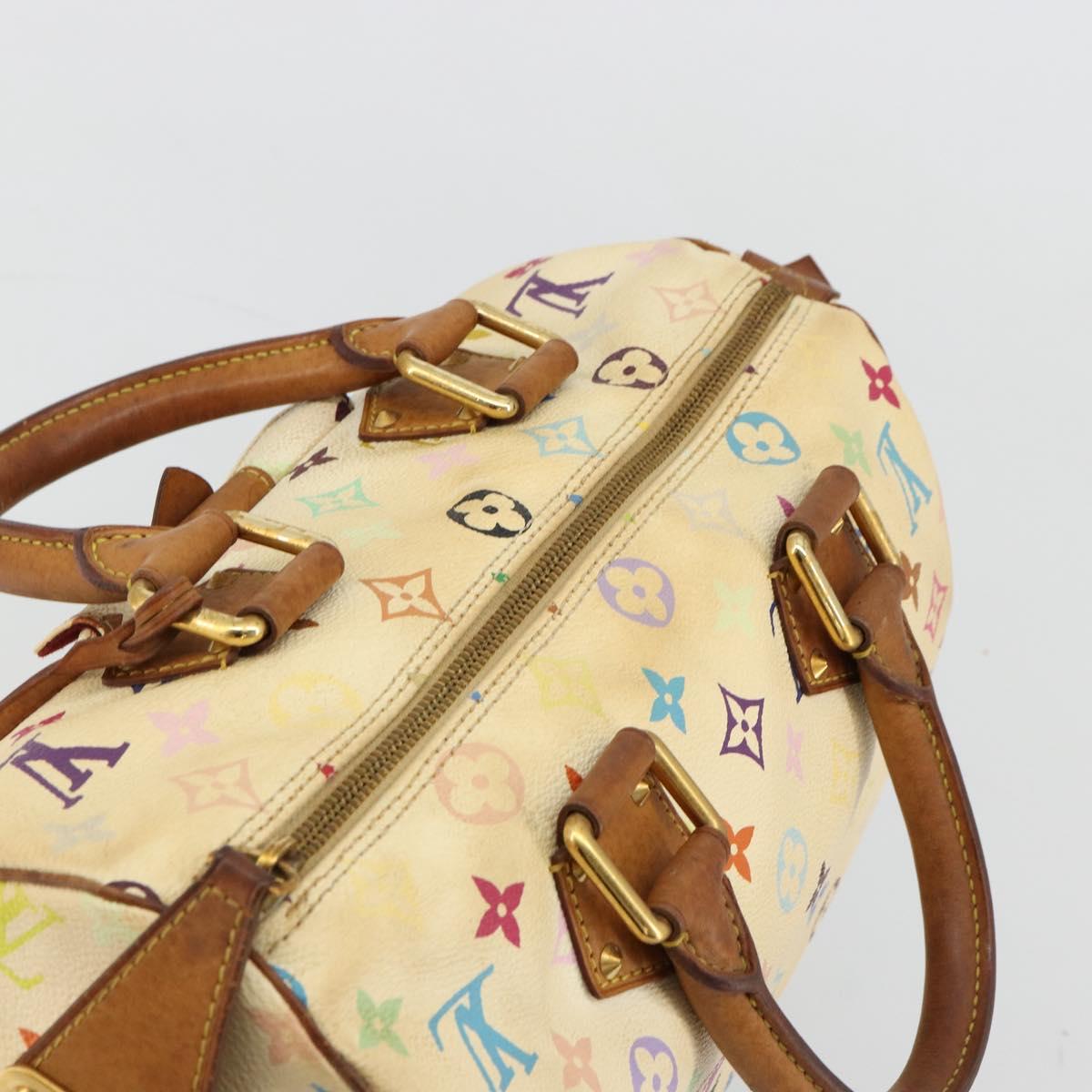 LOUIS VUITTON Monogram Multicolor Speedy 30 Bag White M92643 LV Auth 179817