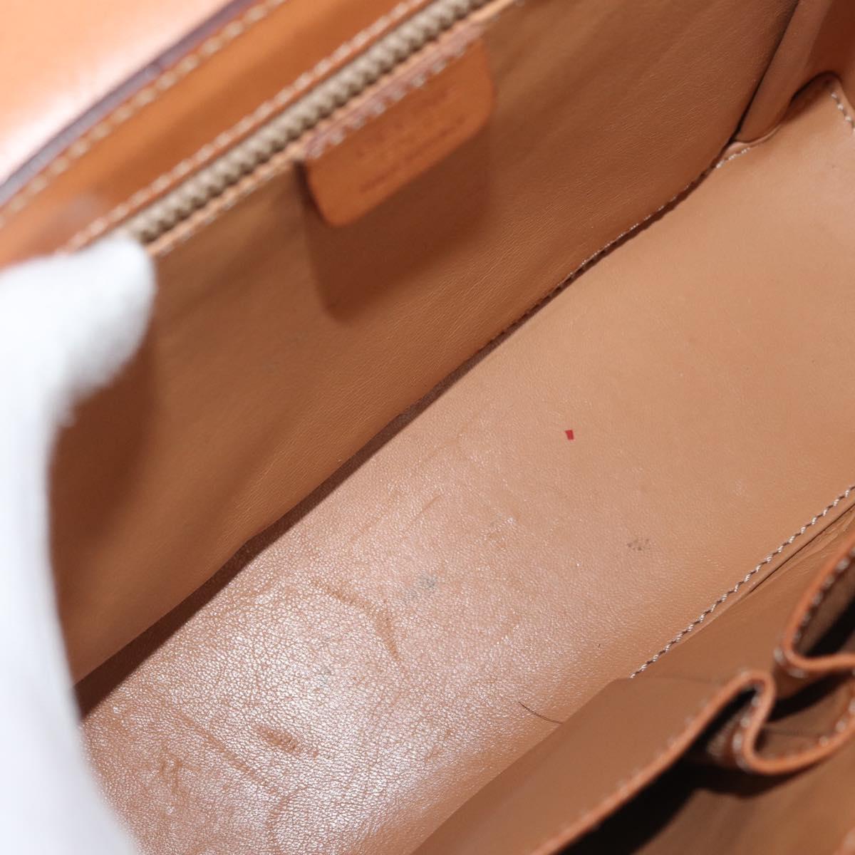 CELINE Macadam Canvas Hand Bag PVC Leather Brown Gold Auth 179840A