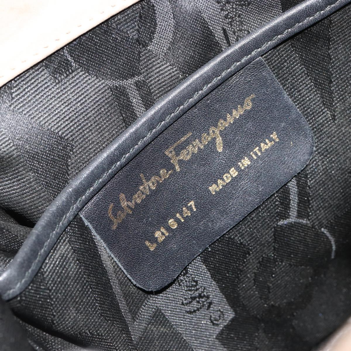 Salvatore Ferragamo Gancini Backpack Suede Gray Gold Auth 179844