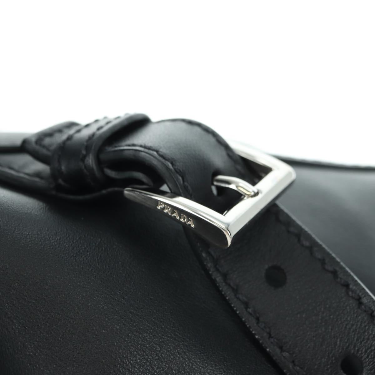 PRADA Backpack Leather Black Silver Auth 179862SAM