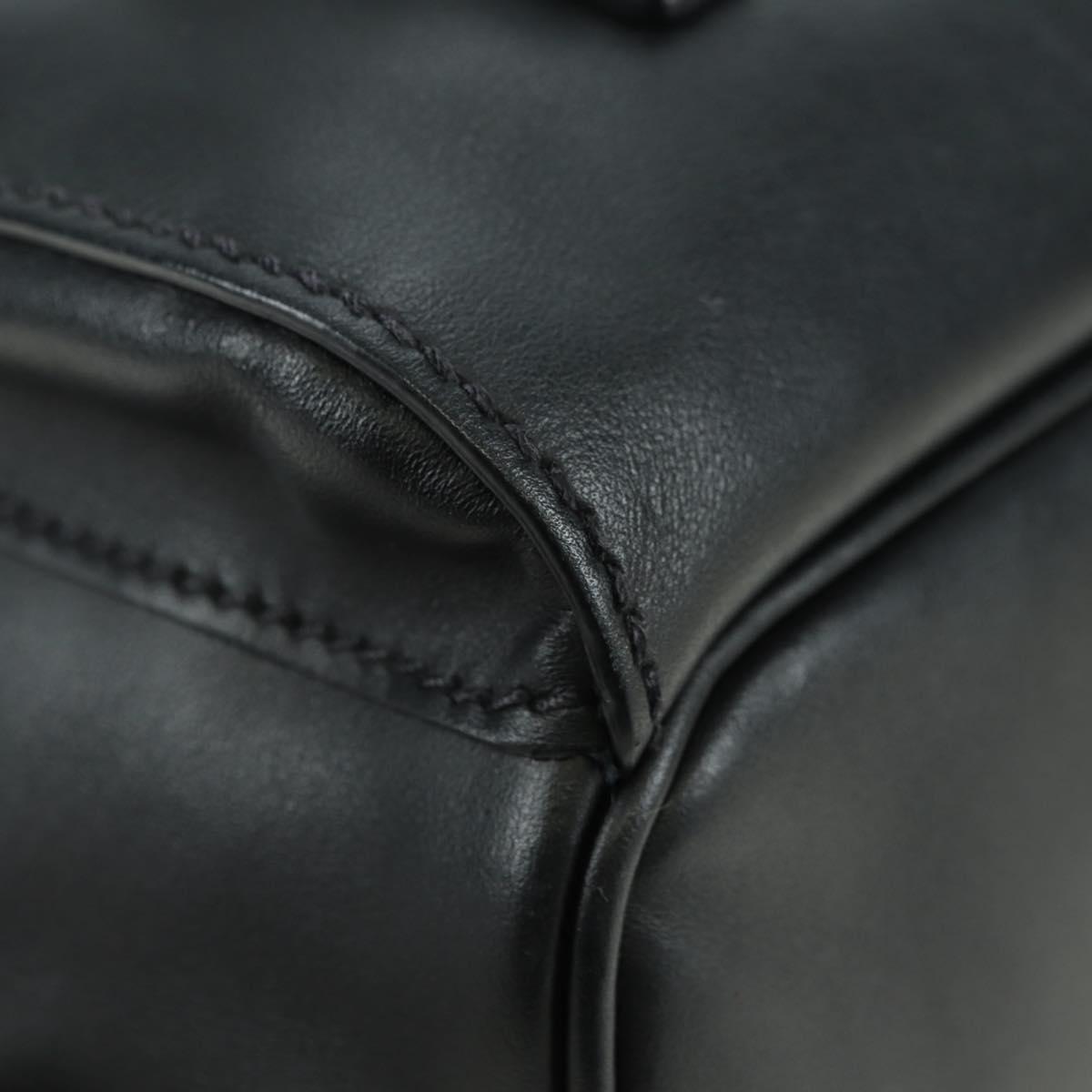 PRADA Backpack Leather Black Silver Auth 179862SAM