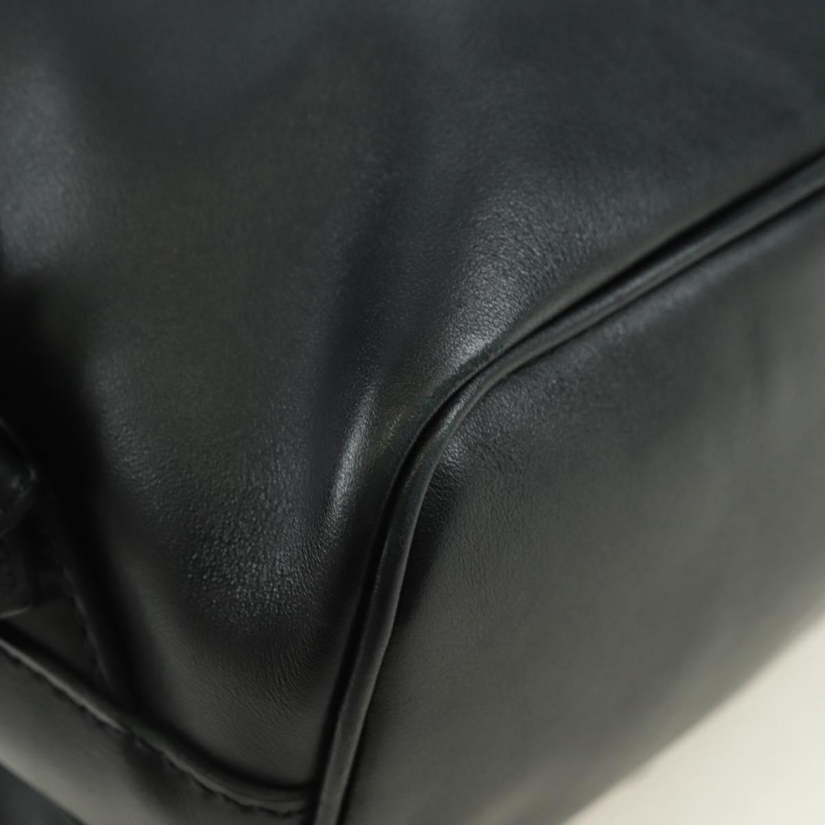 PRADA Backpack Leather Black Silver Auth 179862SAM