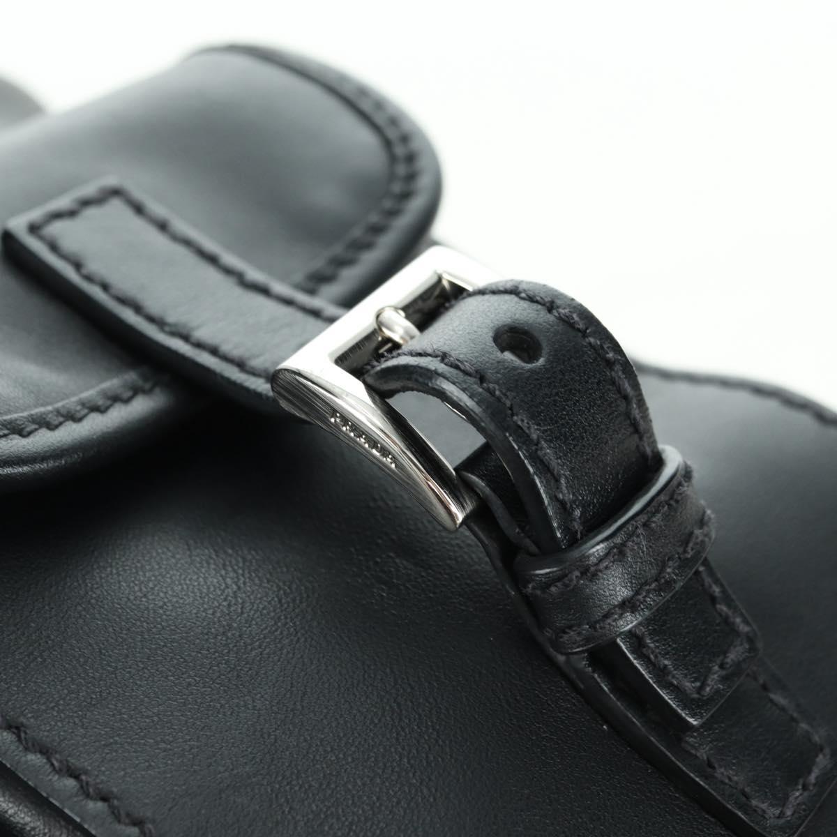 PRADA Backpack Leather Black Silver Auth 179862SAM