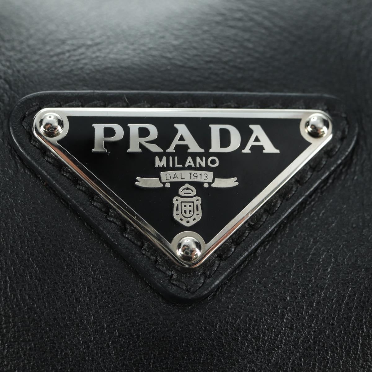 PRADA Backpack Leather Black Silver Auth 179862SAM