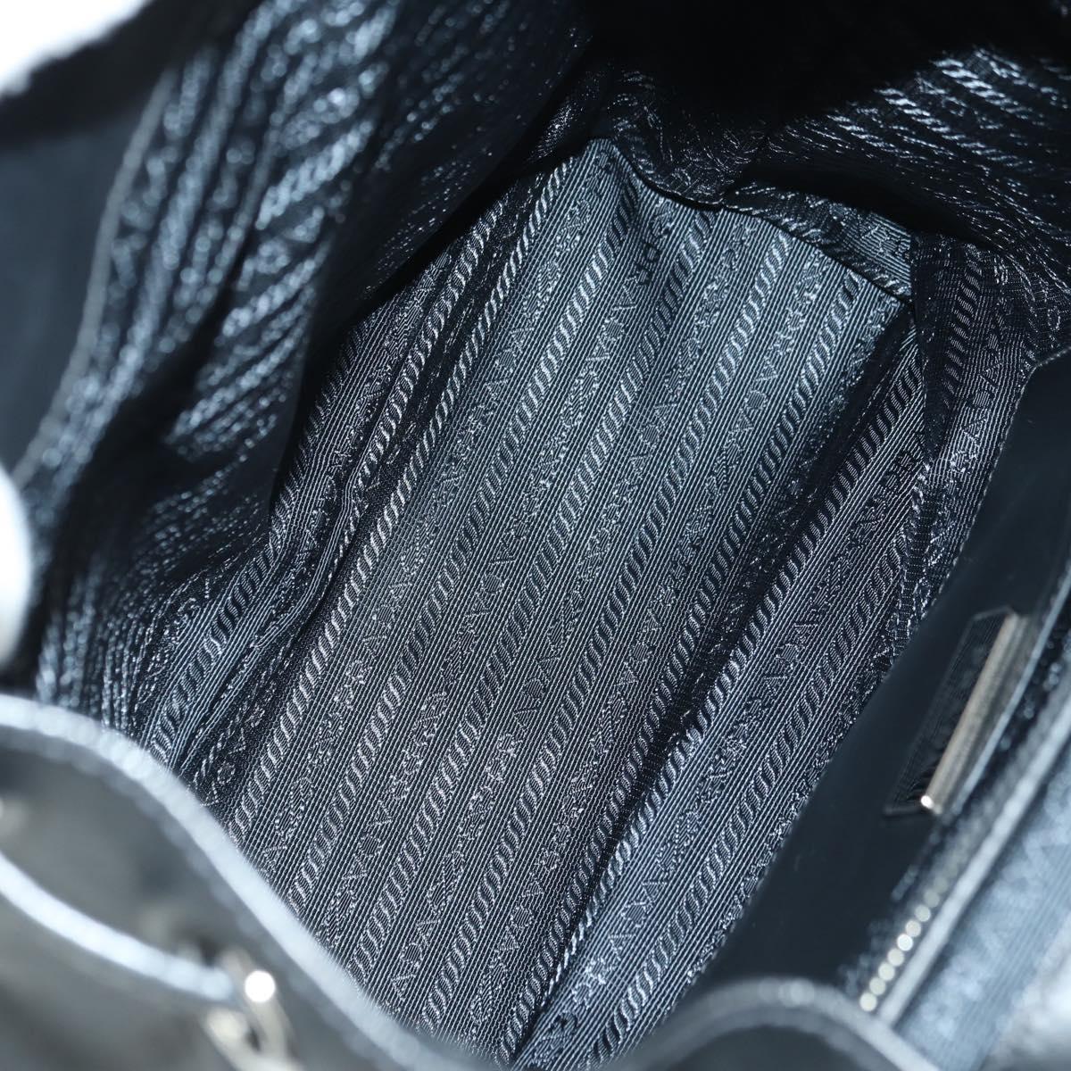 PRADA Backpack Leather Black Silver Auth 179862SAM