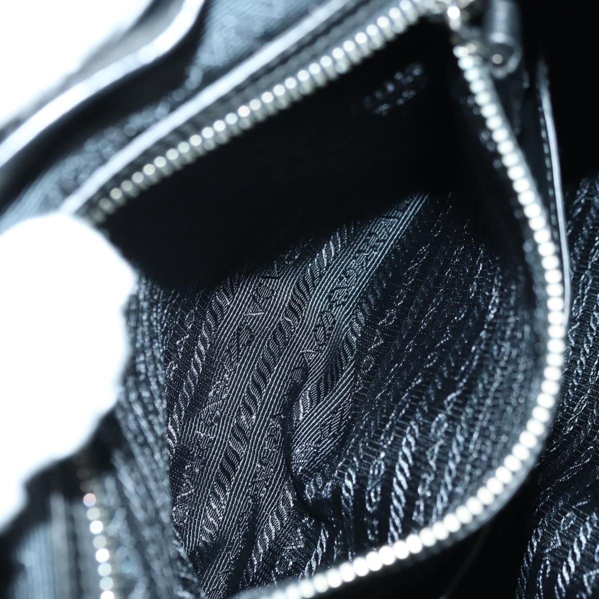 PRADA Backpack Leather Black Silver Auth 179862SAM