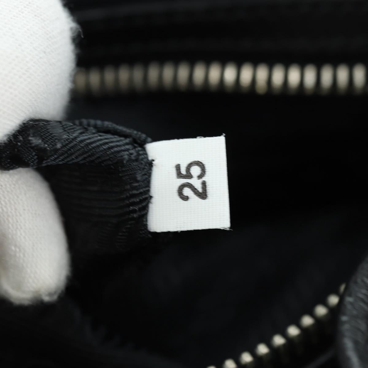 PRADA Backpack Leather Black Silver Auth 179862SAM