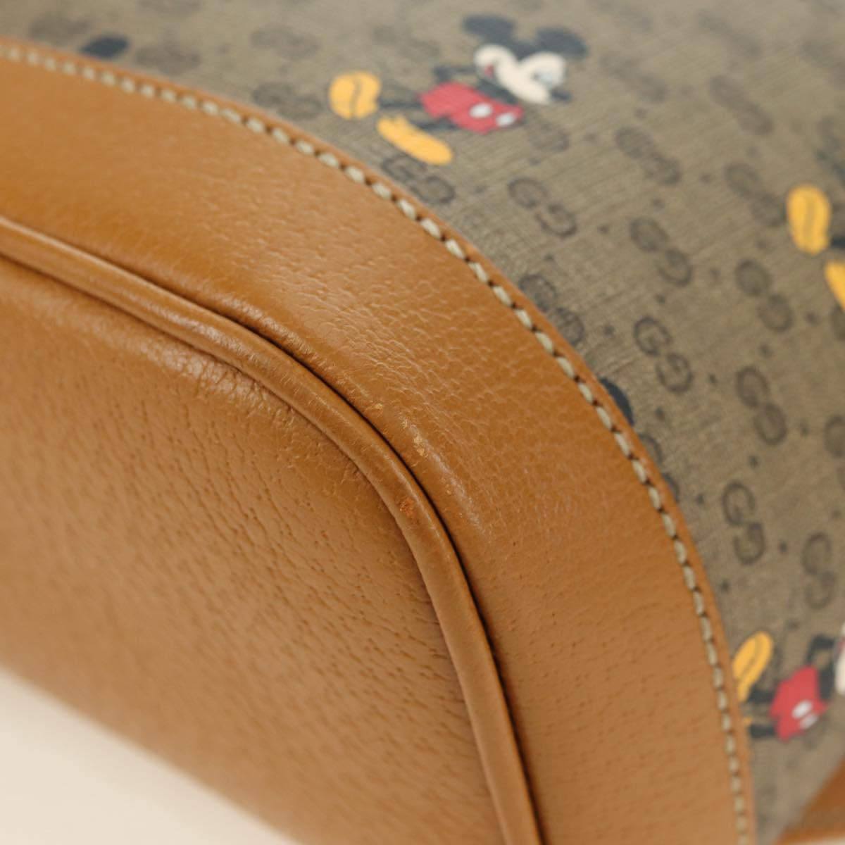 GUCCI Micro GG Supreme Disney Backpack PVC Beige Gold 552884 Auth 179866SAM