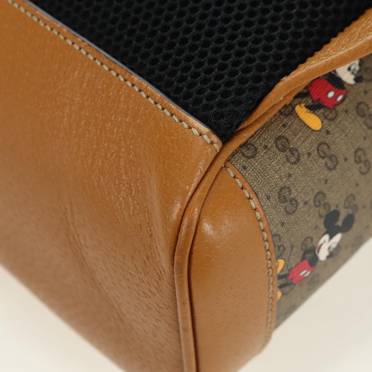 GUCCI Micro GG Supreme Disney Backpack PVC Beige Gold 552884 Auth 179866SAM