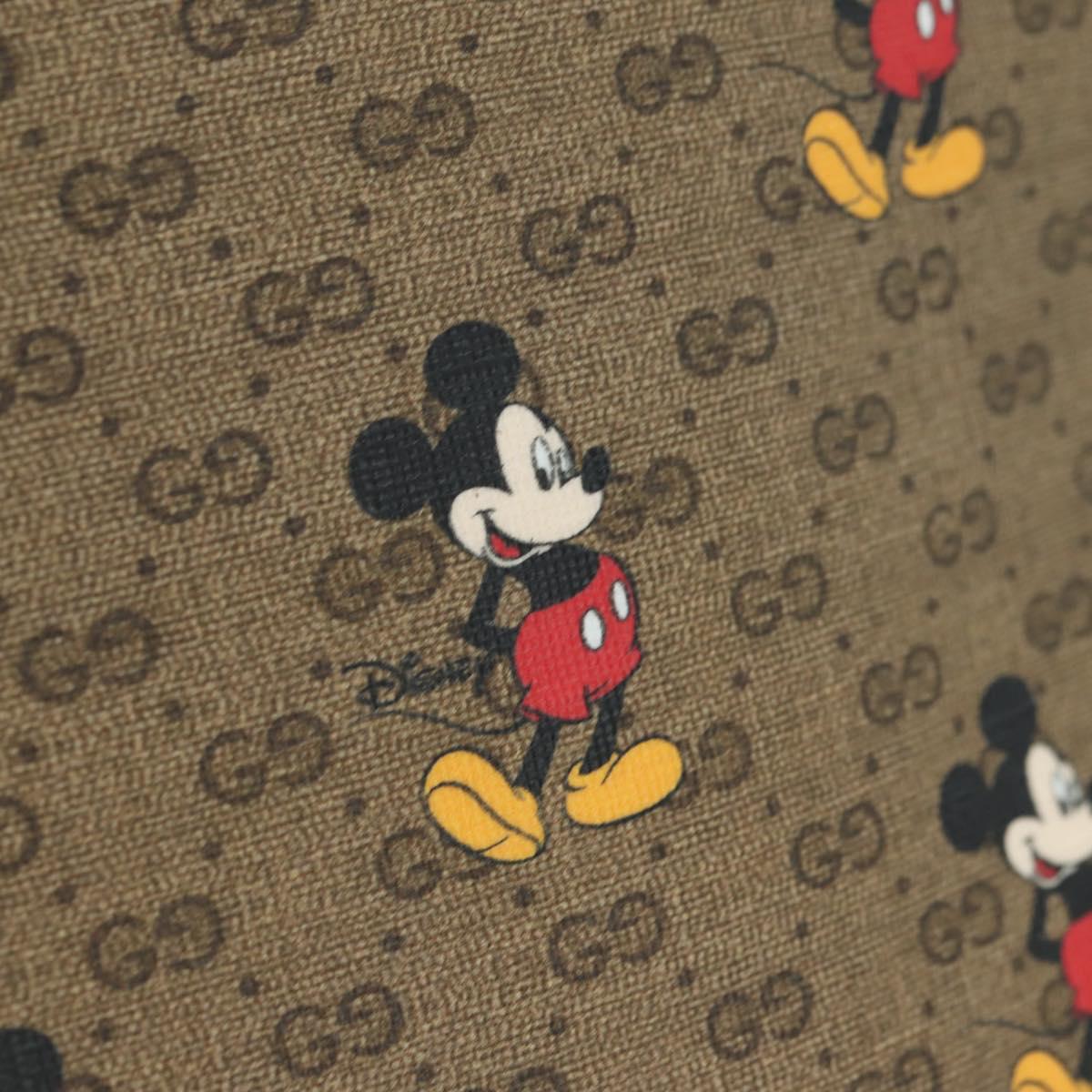 GUCCI Micro GG Supreme Disney Backpack PVC Beige Gold 552884 Auth 179866SAM