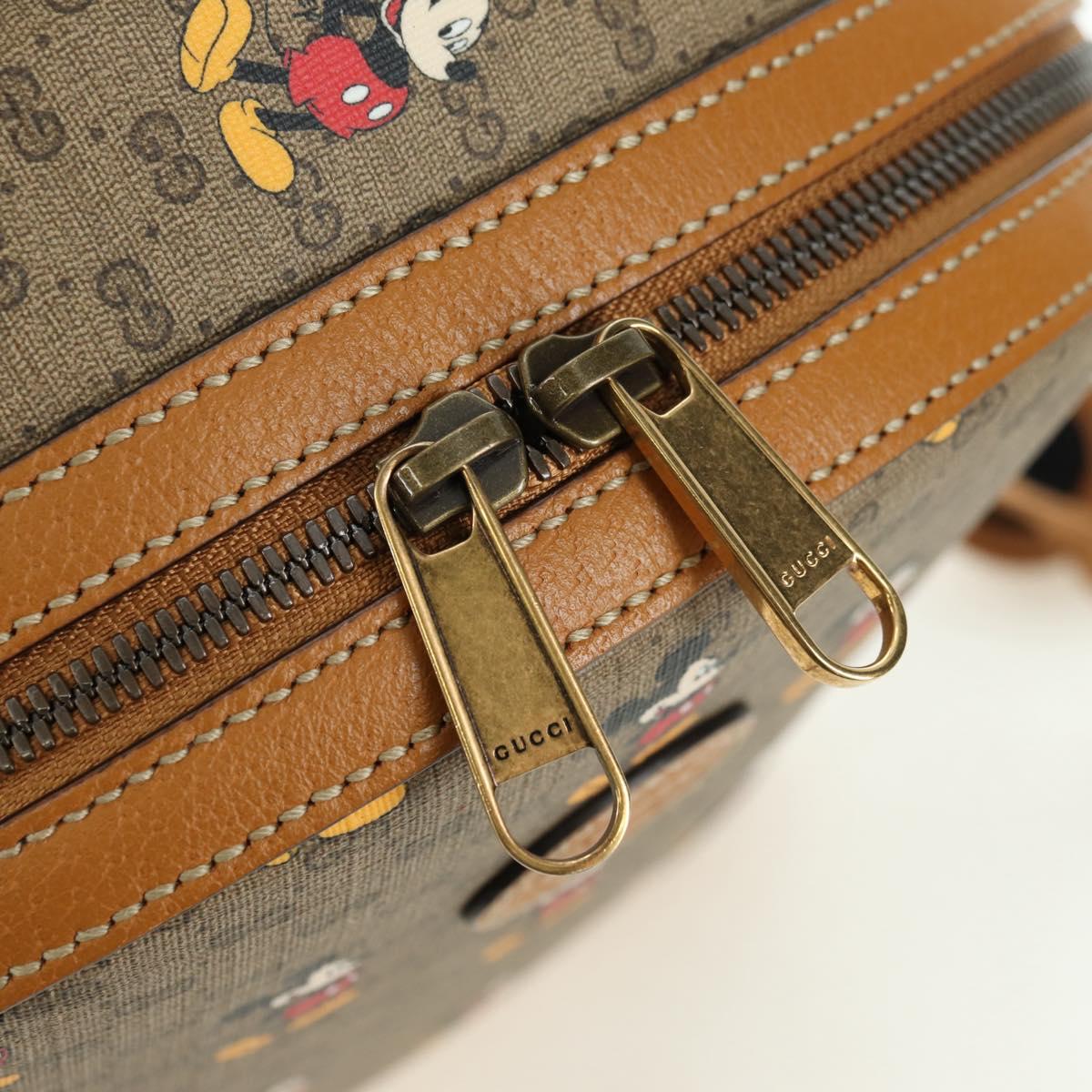 GUCCI Micro GG Supreme Disney Backpack PVC Beige Gold 552884 Auth 179866SAM