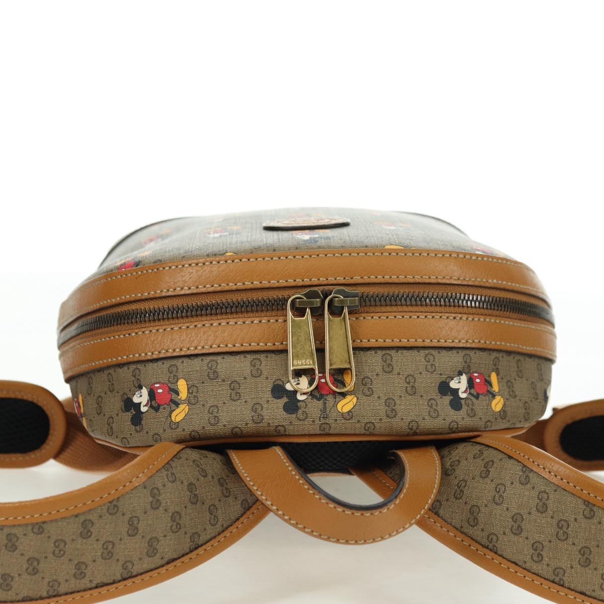 GUCCI Micro GG Supreme Disney Backpack PVC Beige Gold 552884 Auth 179866SAM