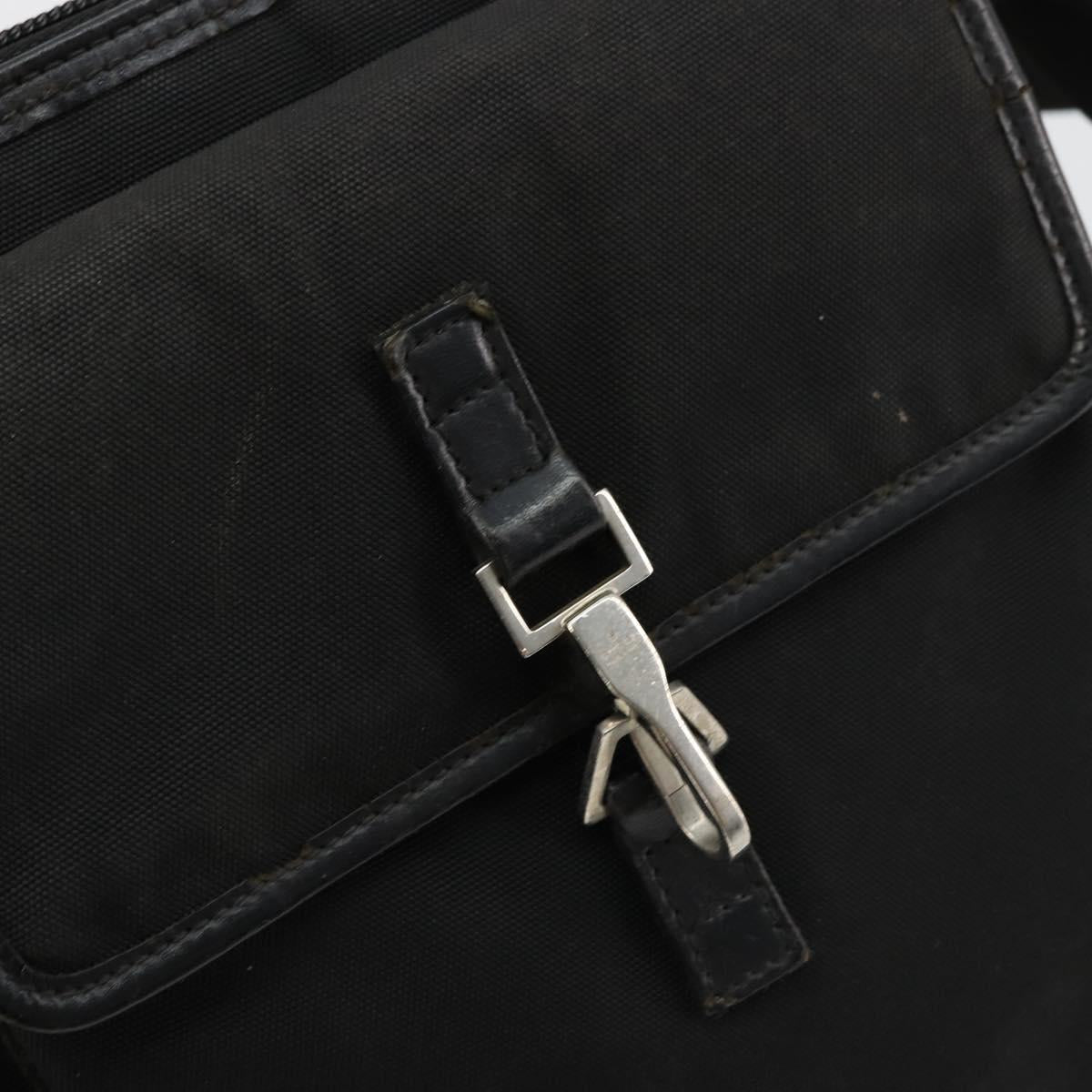 GUCCI Shoulder Bag Nylon Black Silver 92646 Auth 179896