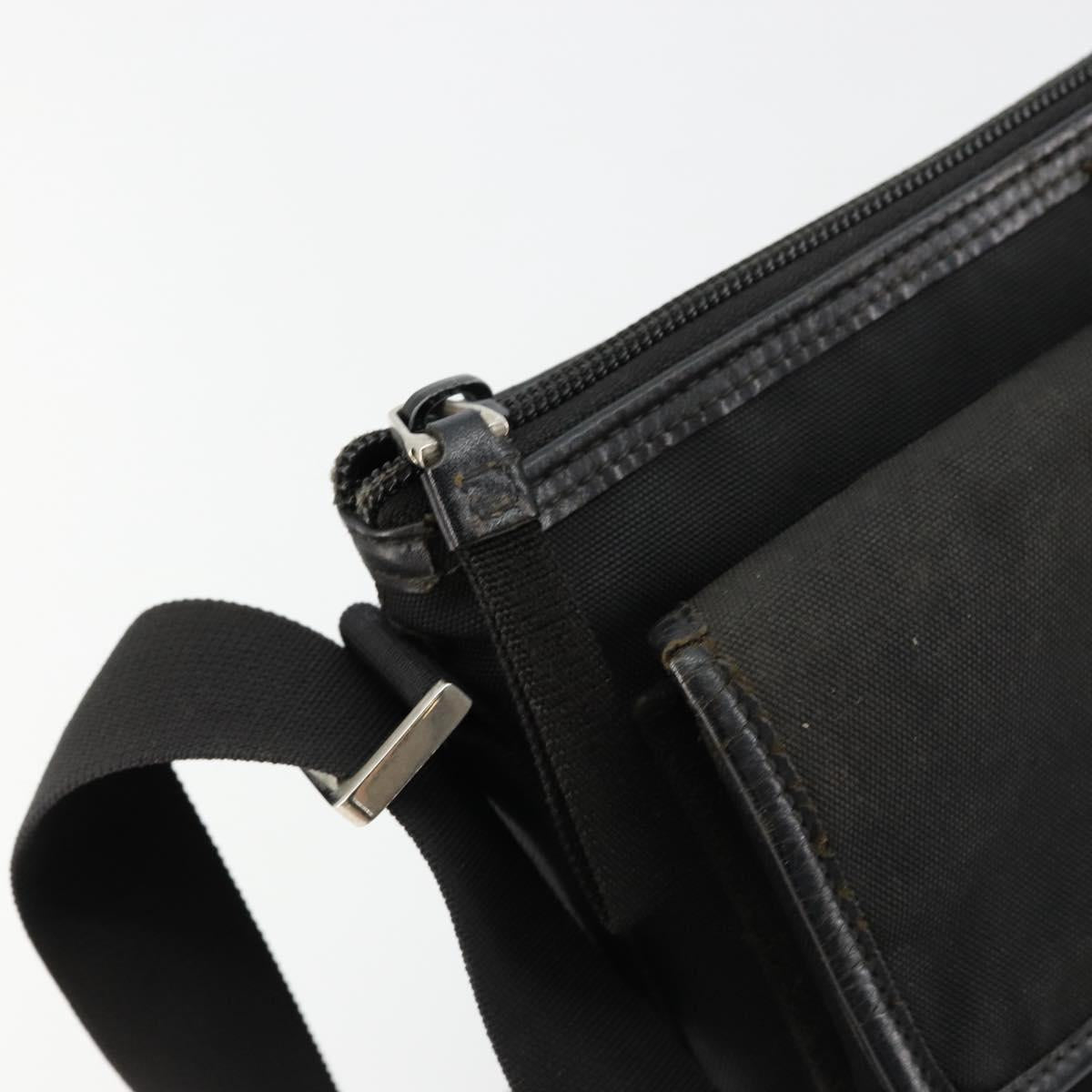 GUCCI Shoulder Bag Nylon Black Silver 92646 Auth 179896