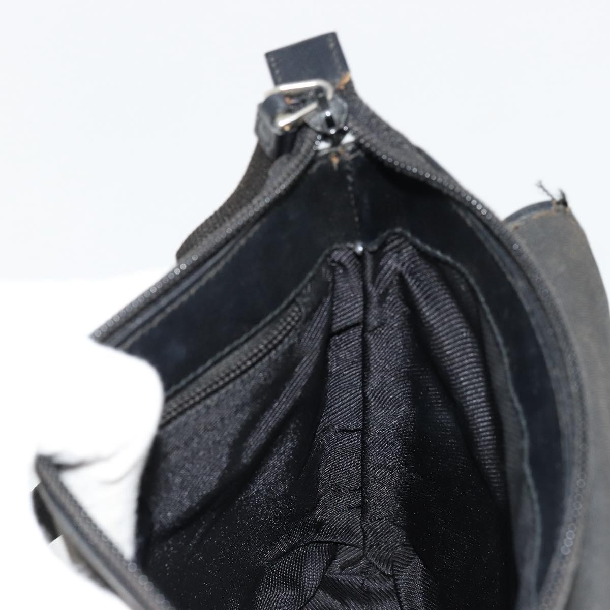 GUCCI Shoulder Bag Nylon Black Silver 92646 Auth 179896