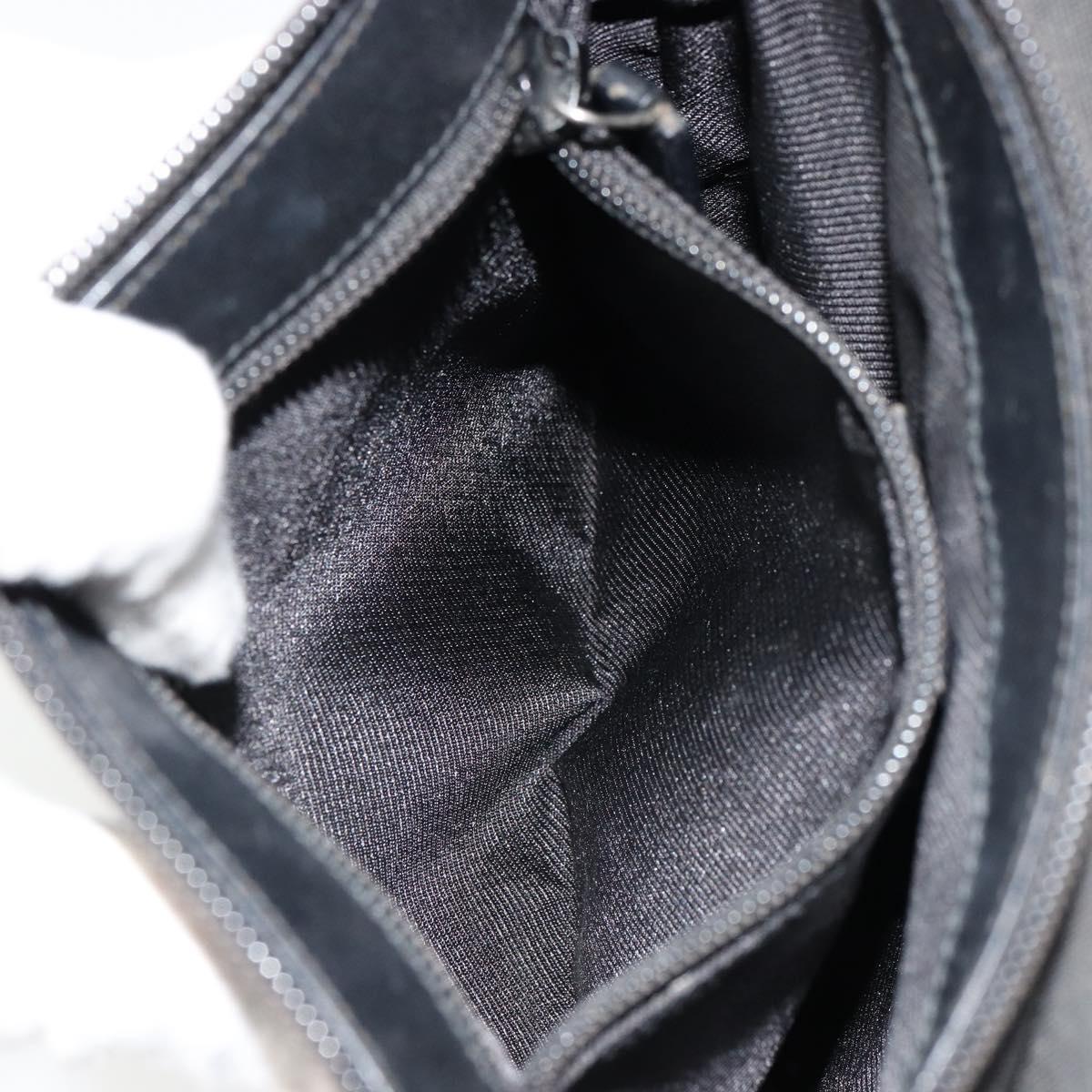 GUCCI Shoulder Bag Nylon Black Silver 92646 Auth 179896