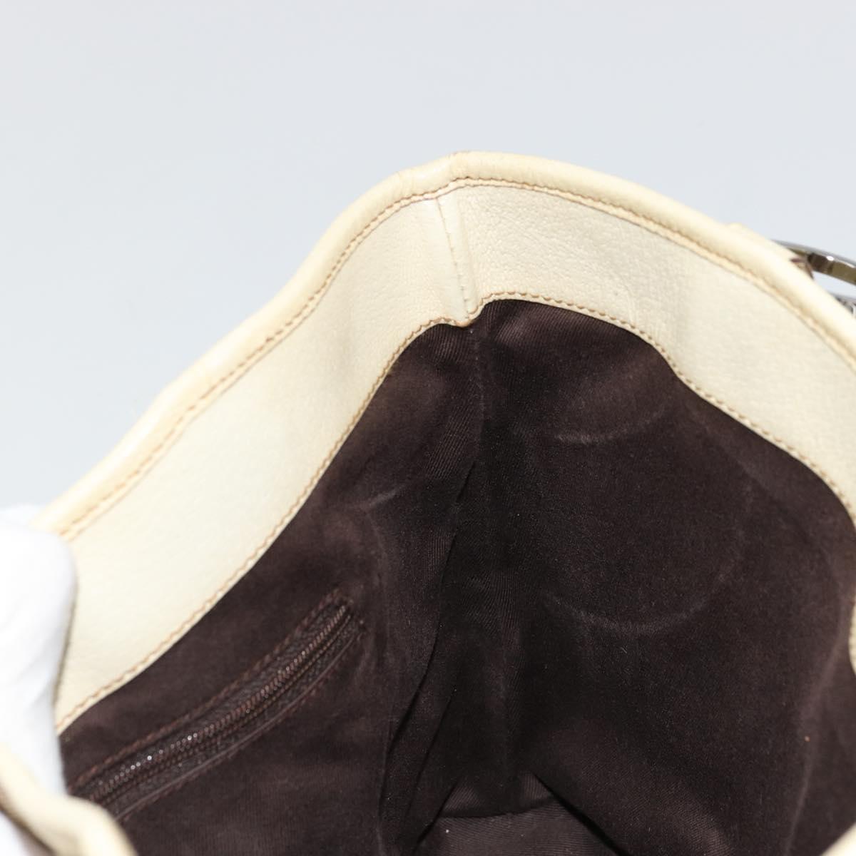 GUCCI GG Canvas Tote Bag Beige Silver 113015 Auth 179900