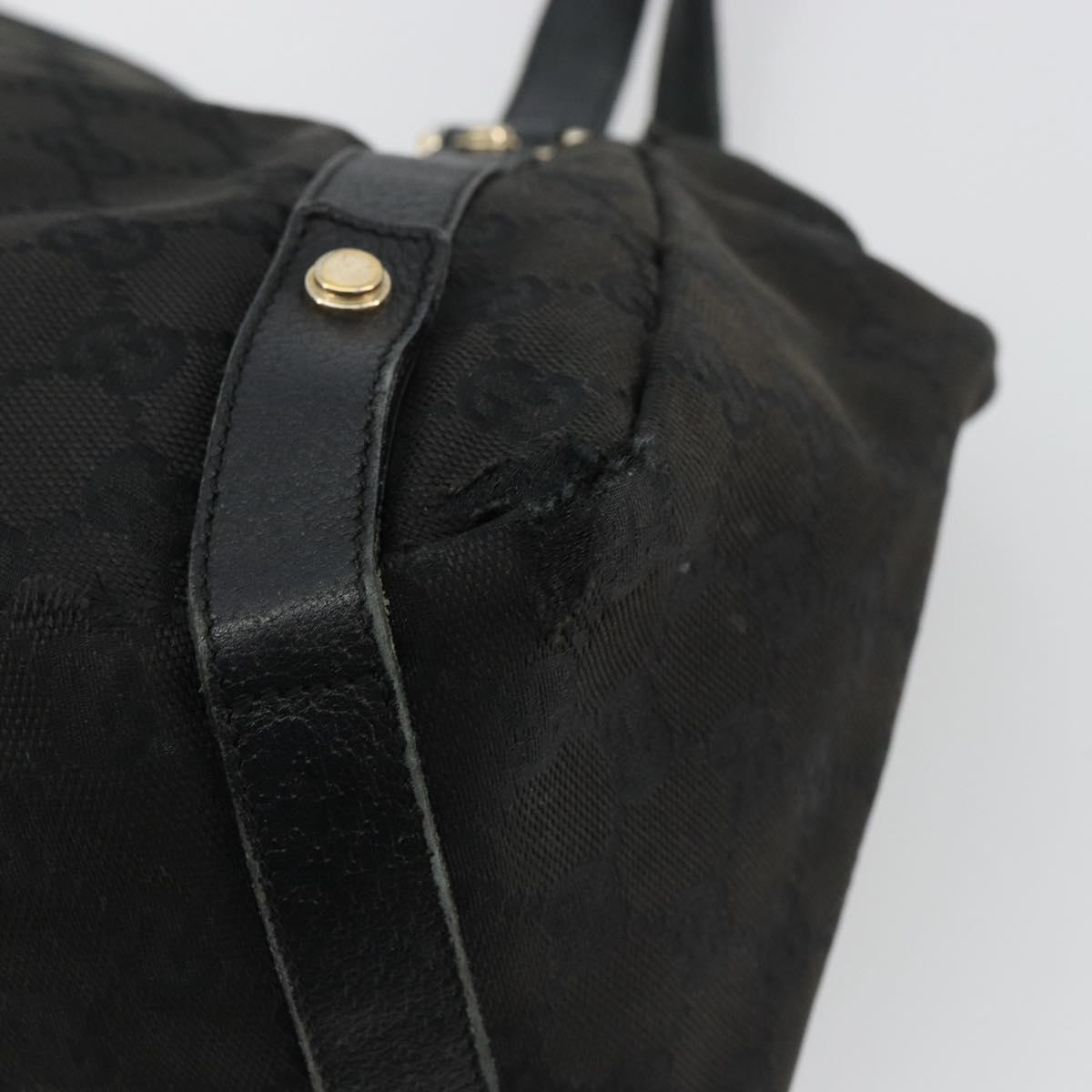 GUCCI GG Canvas Abbey Tote Bag Black Gold 130736 Auth 179901
