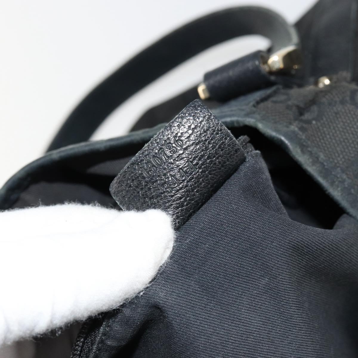 GUCCI GG Canvas Abbey Tote Bag Black Gold 130736 Auth 179901