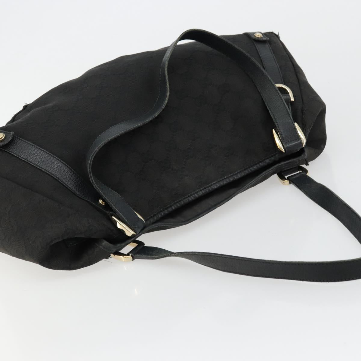 GUCCI GG Canvas Abbey Tote Bag Black Gold 130736 Auth 179901