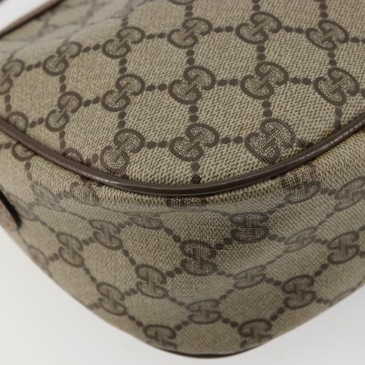 GUCCI GG Supreme Web Sherry Line Bag PVC Beige Gold 89 02 032 Auth 179902