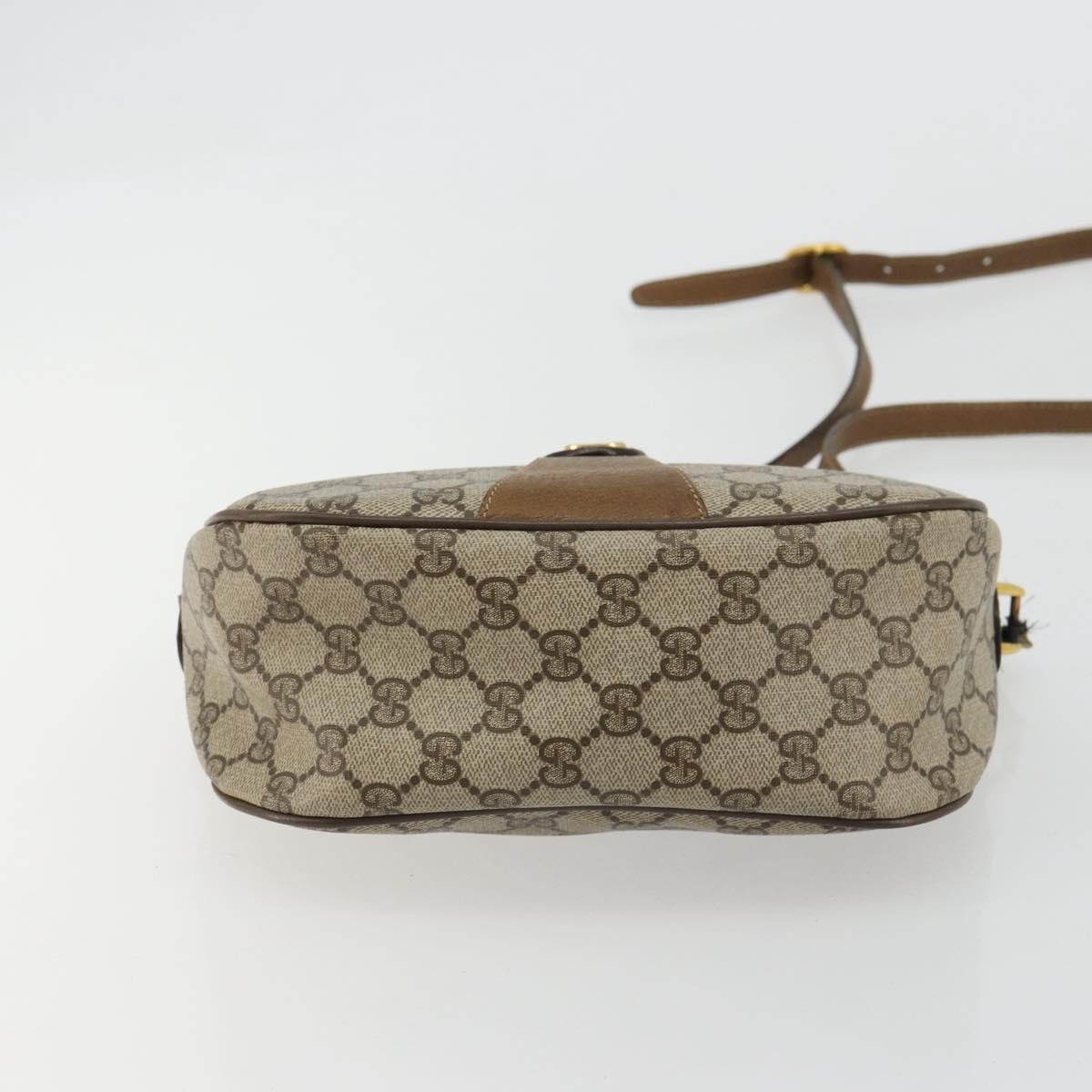 GUCCI GG Supreme Web Sherry Line Bag PVC Beige Gold 89 02 032 Auth 179902