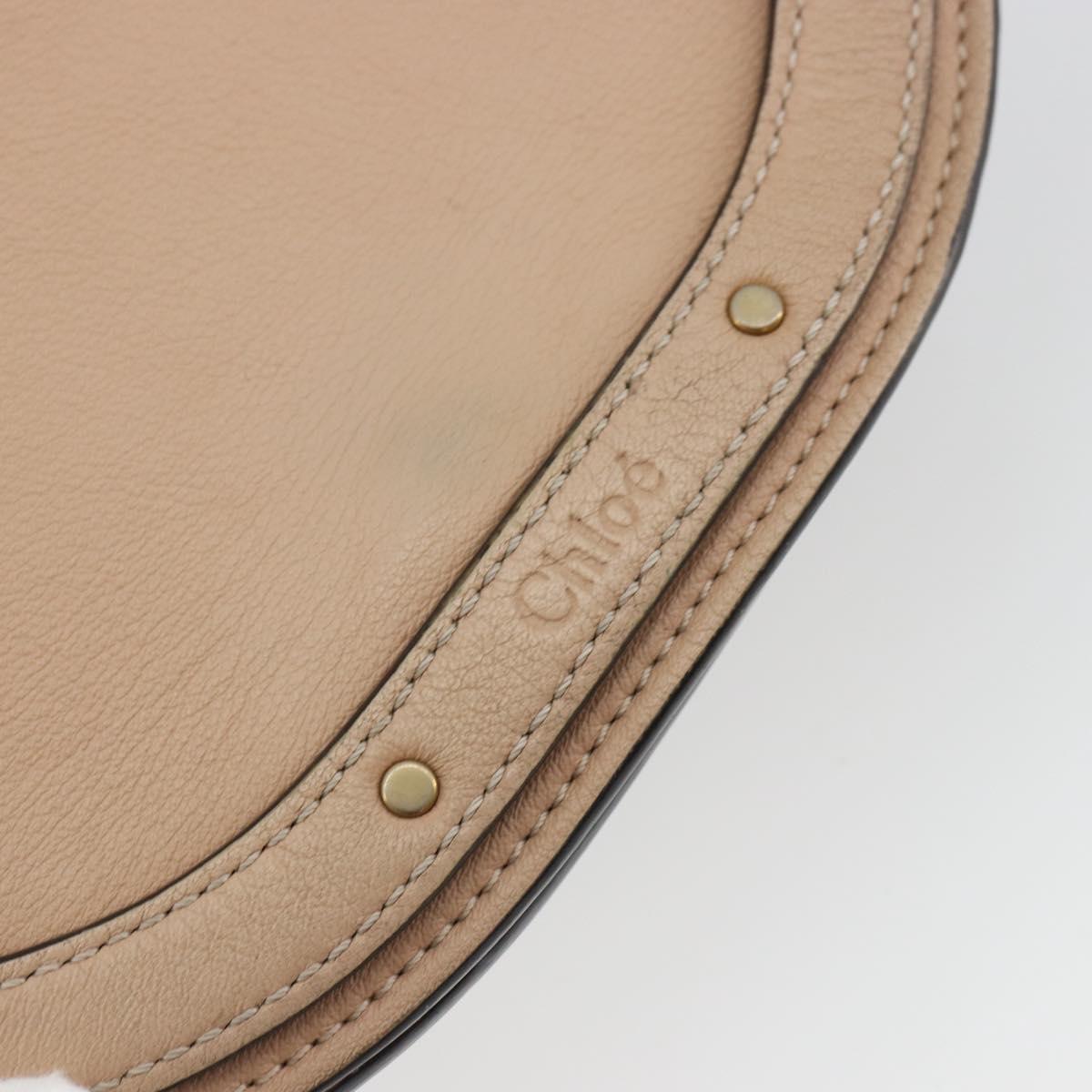 Chloe Nile Hand Bag Leather 2way Pink Gold Auth 179908A