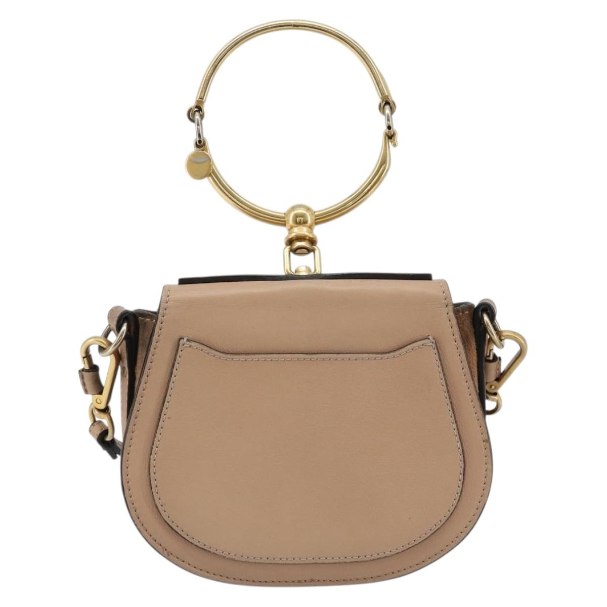 Chloe Nile Hand Bag Leather 2way Pink Gold Auth 179908A