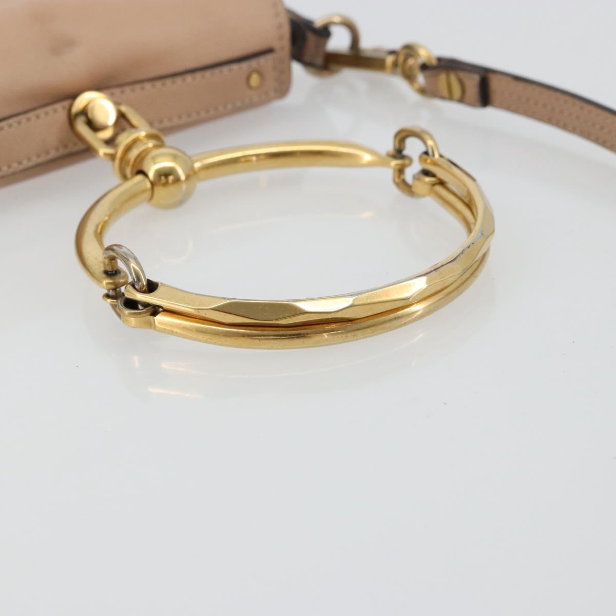 Chloe Nile Hand Bag Leather 2way Pink Gold Auth 179908A