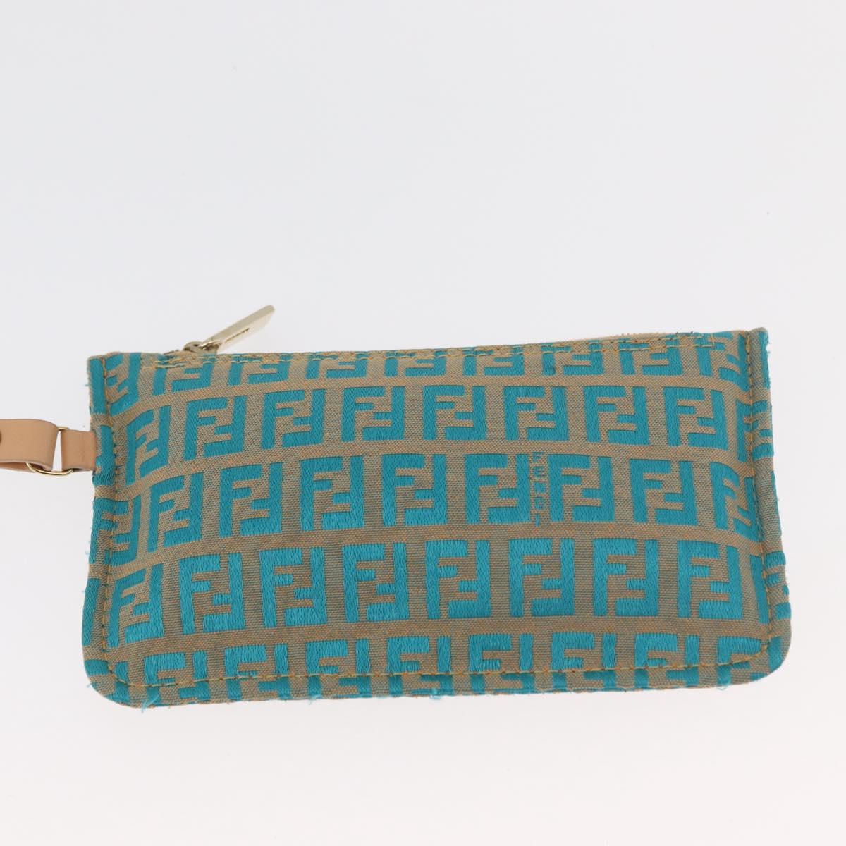 FENDI Zucchino Canvas Tote Bag Green Gold Auth 179910A