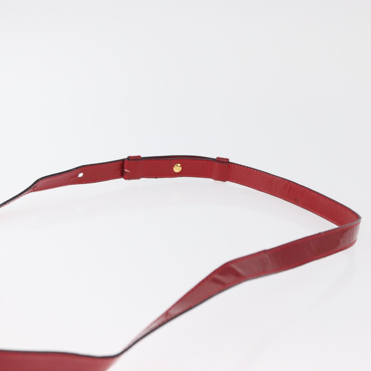 CELINE Hand Bag Patent leather 2way Red Gold Auth 179911