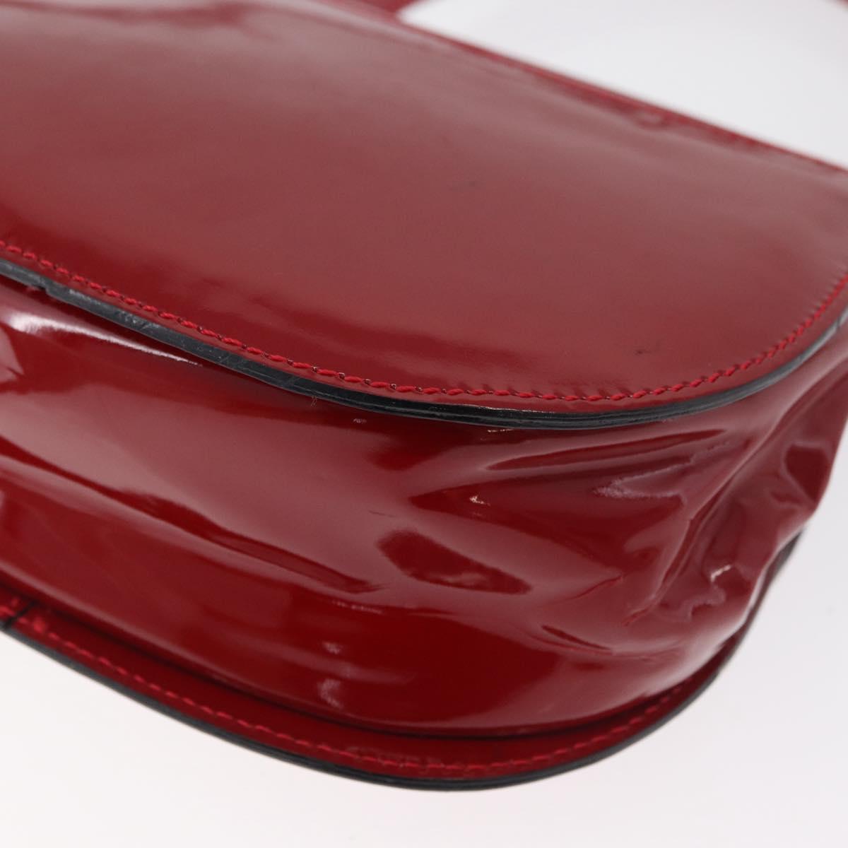 CELINE Hand Bag Patent leather 2way Red Gold Auth 179911