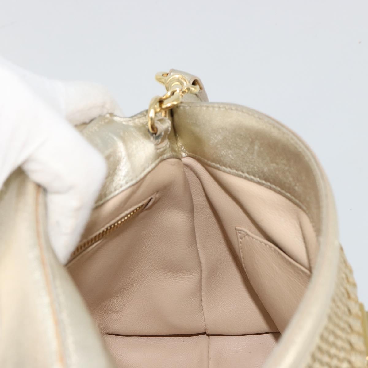 Salvatore Ferragamo Sofia Gancini Hand Bag Leather 2way Gold Auth 179912A